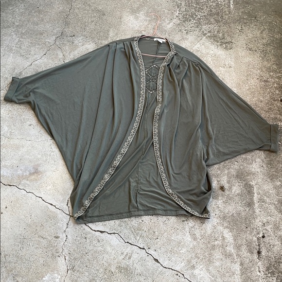 Francesca's Collections Sweaters - Miami Green embroidered Cardigan.